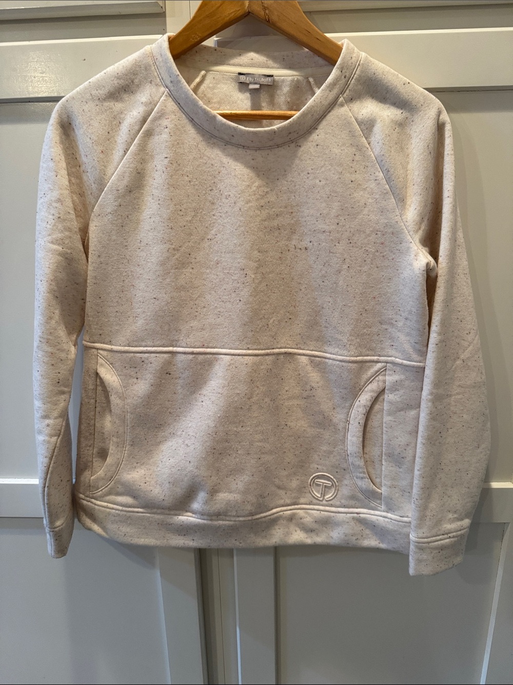 Talbots Cream Speckled Crewneck Sweatshirt